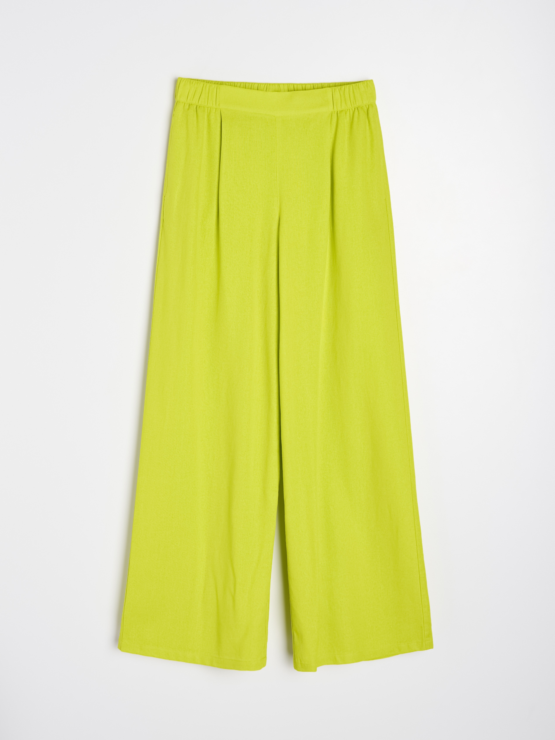 Spodnie wide leg z domieszką lnu