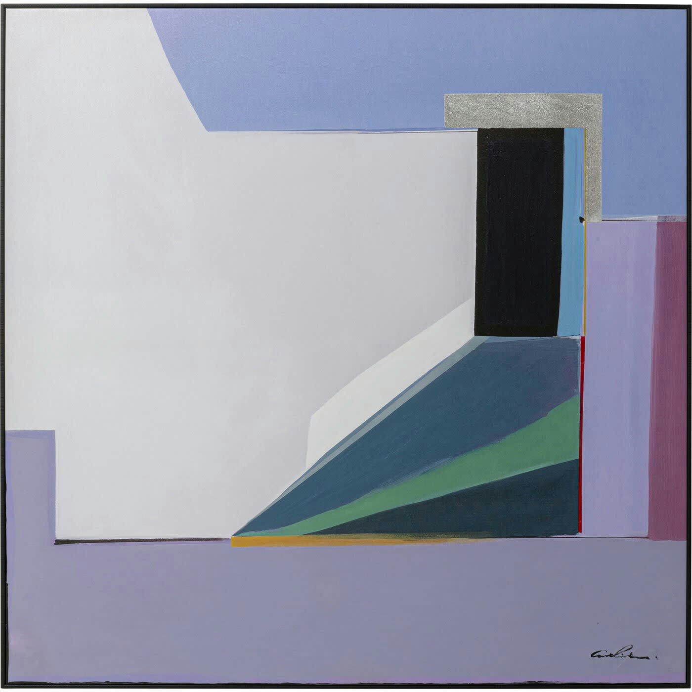ABSTRACT SHAPES - Peinture Abstract Shapes violette 113x113cm Kare Design