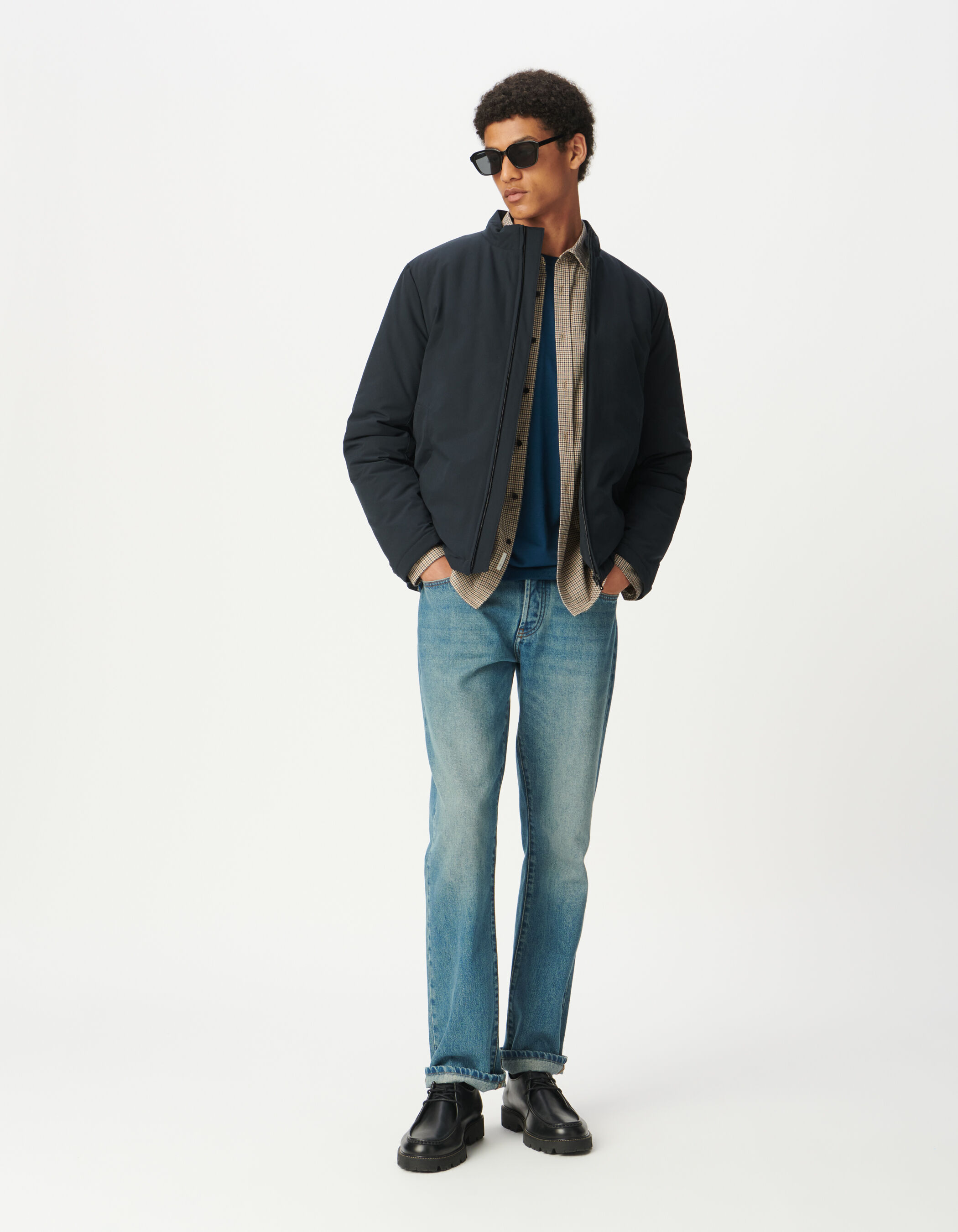 Sous-doudoune noire col montant Homme