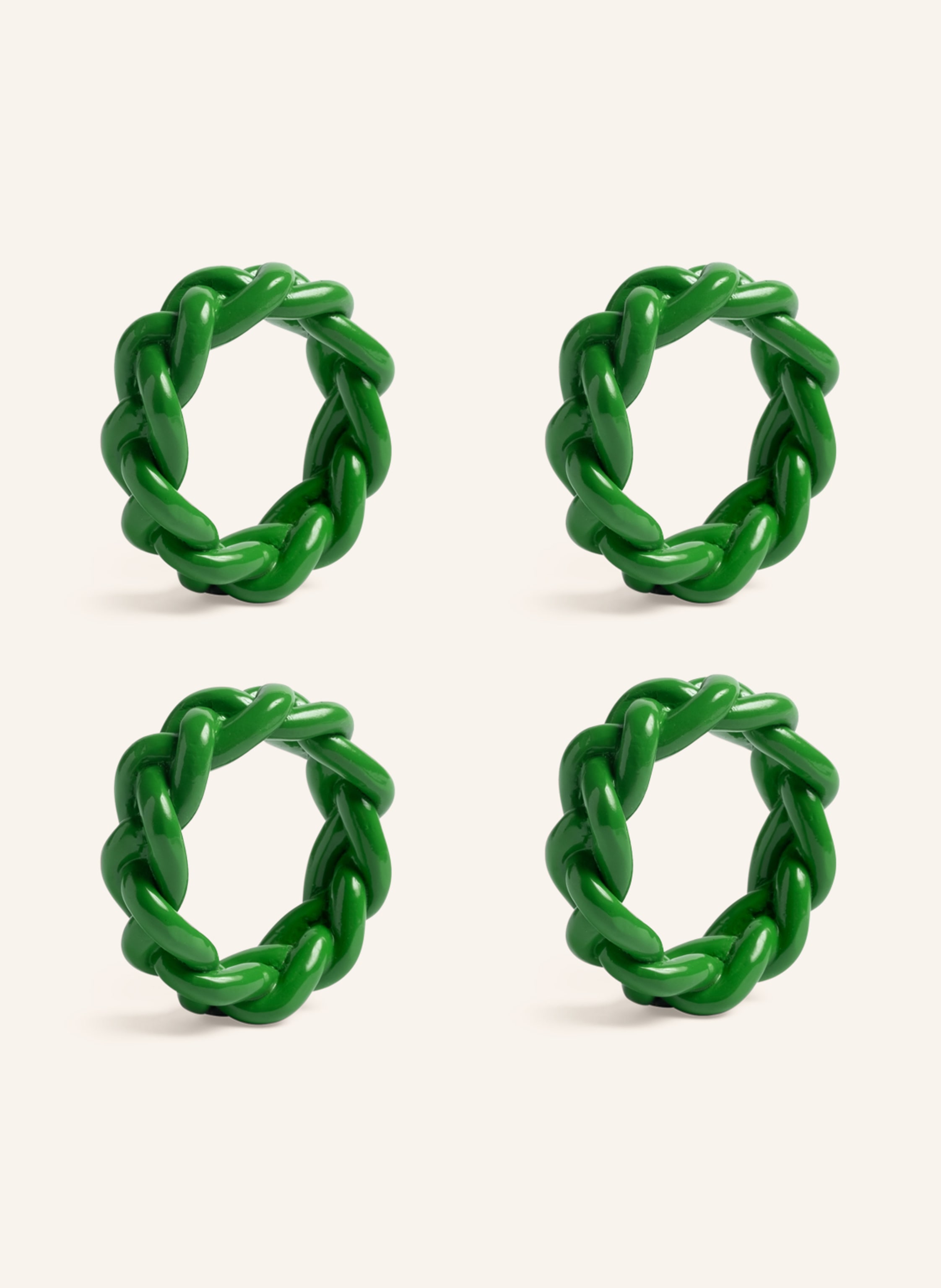 &k amsterdam 4er-Set Serviettenringe BRAID