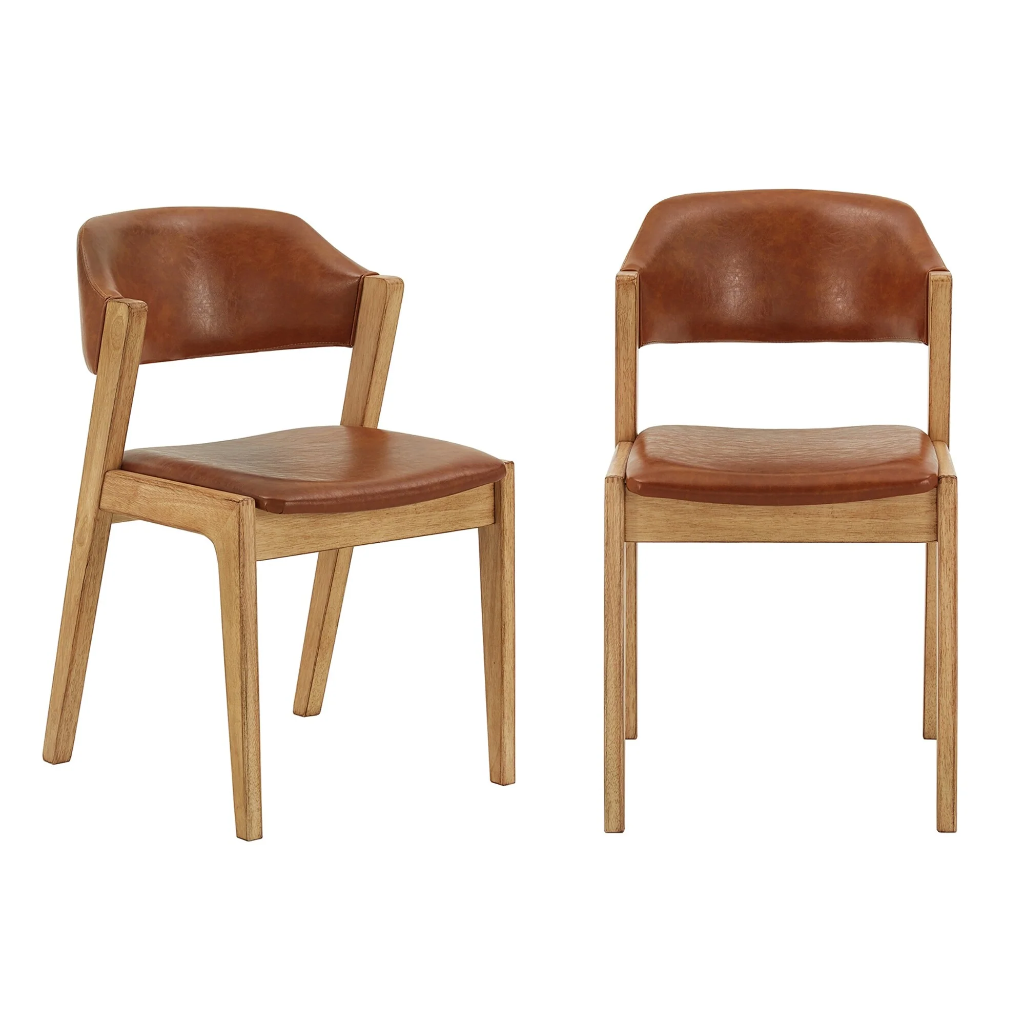 Cesis Modern Scandinavian Light Oak Finish Dining Chairs
