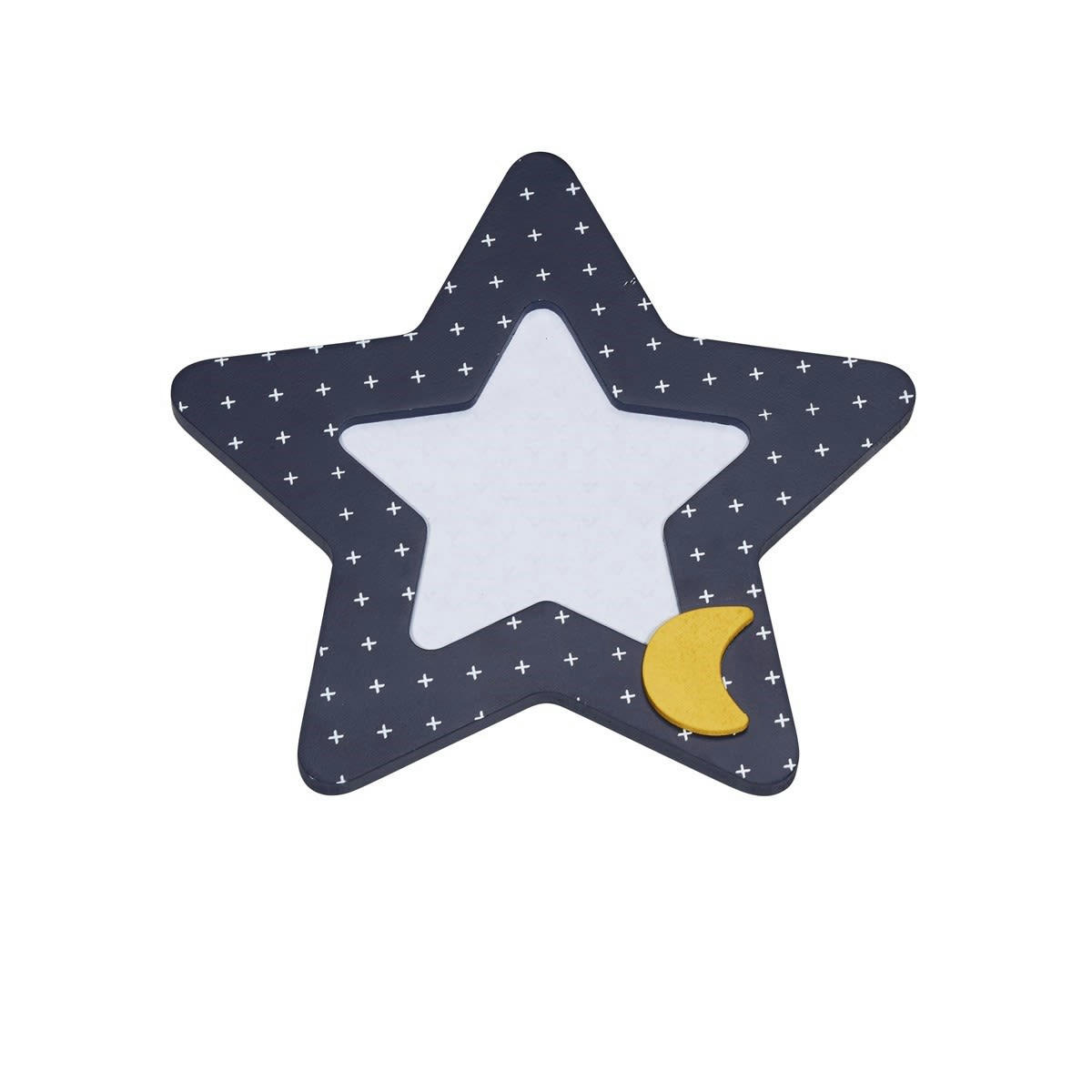 HELLO - Cadre Photo etoile en MDF Bleu