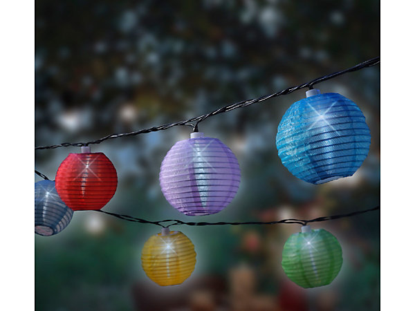 Guirlande lanternes chinoises 20 LEDs Multicolore - Jardideco