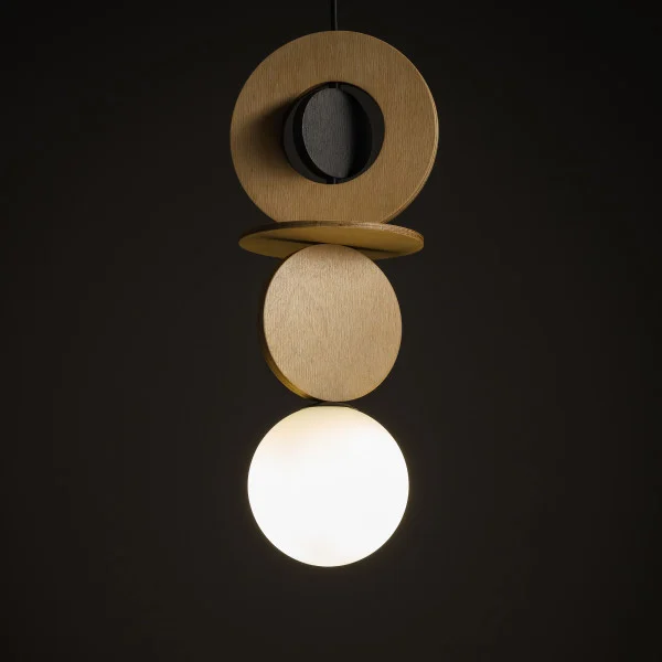 Lampa wisząca czarno-biała DROPS WOOD A 1xG9x12W Nowodvorski