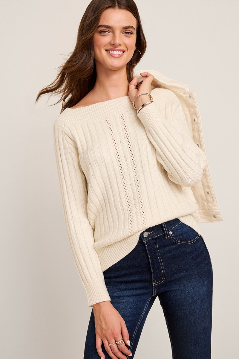 Donna Boat Neck Sweater