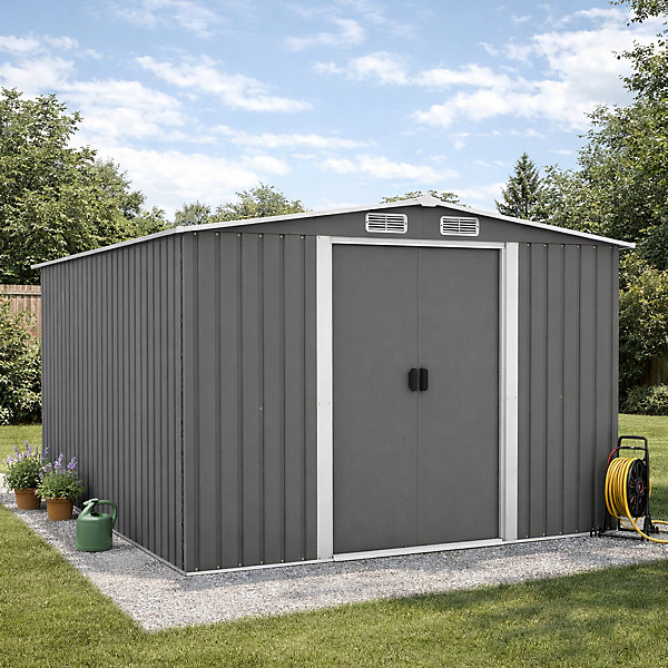Abri de jardin en metal 8.08m2 Gris JURA