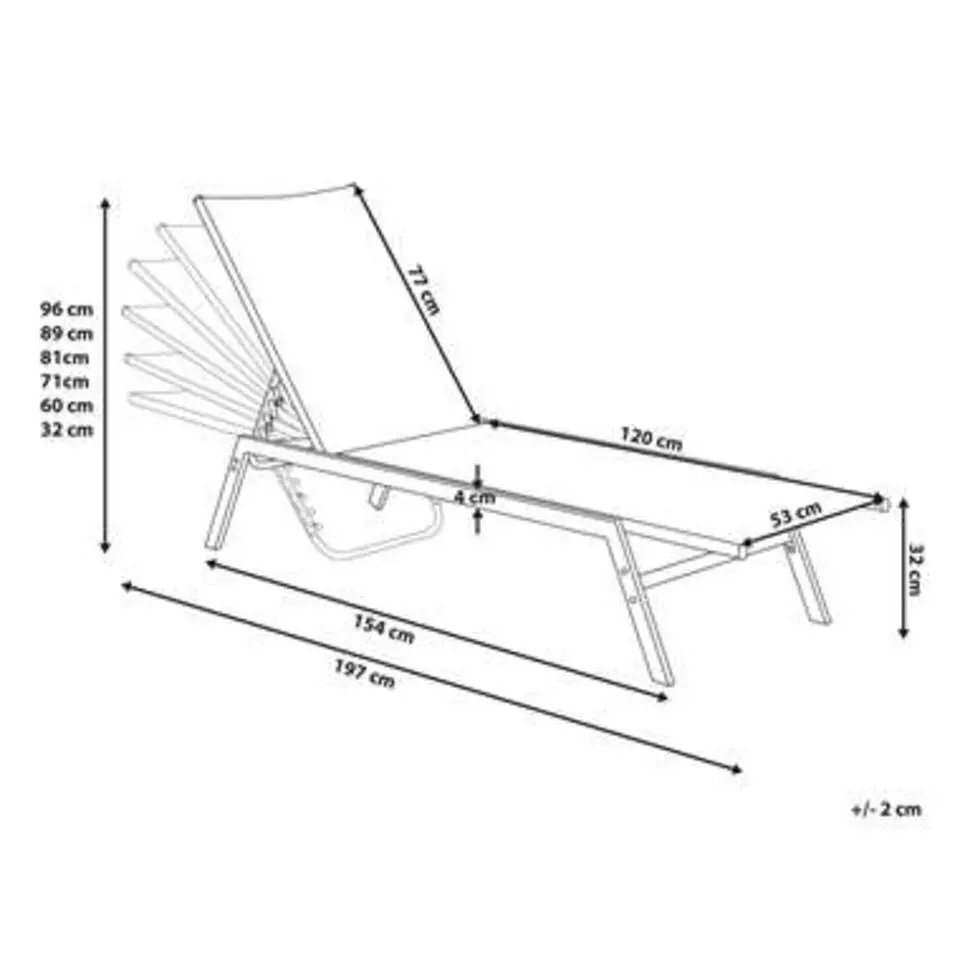 NOLI - Strandstoel - Zwart - Staal