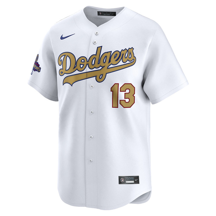 Max Muncy Los Angeles Dodgers Nike 2025 Gold World Series Champions Limited Jersey - White