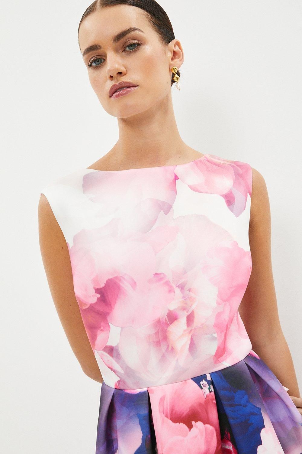 Coast Petite Peony Full Skirted Structured Dress