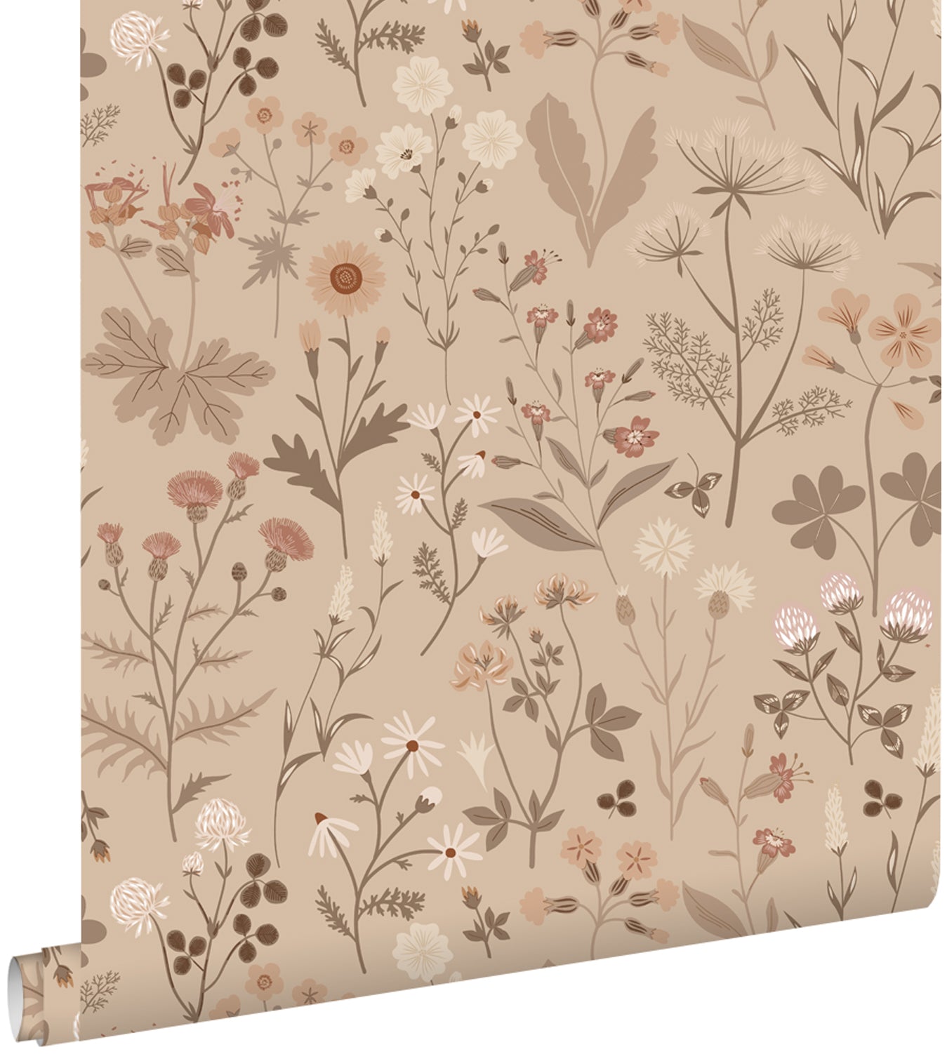 ESTAhome behang veldbloemen zand beige - 53 cm x 10.05 m - 139840