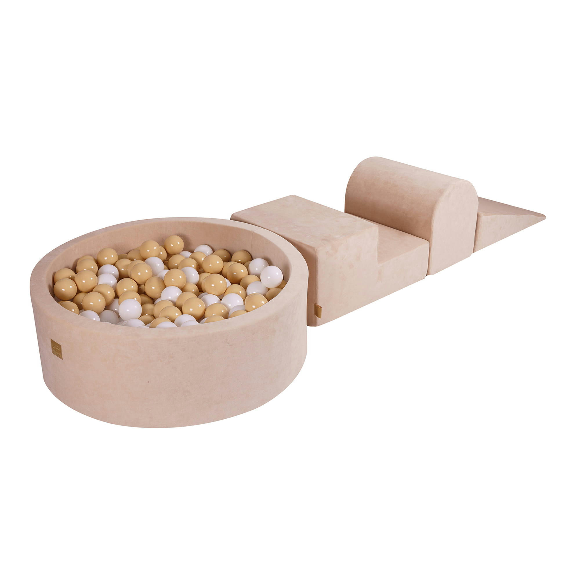 - Aire de jeu mousse avec piscine à balles Beige/Blanc W90cm