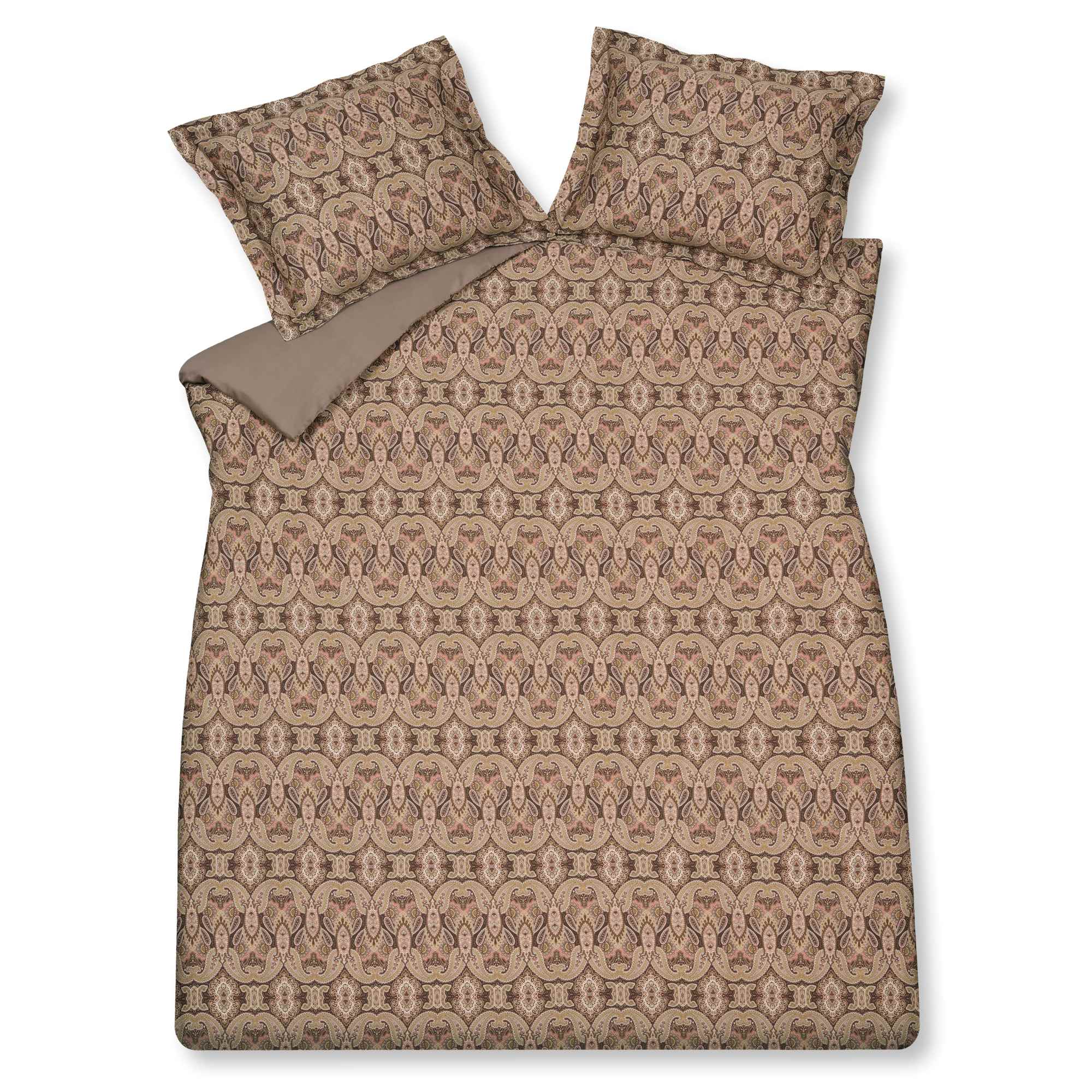 Dekbedovertrek Happy Space Multi   200 x 200 220 cm   Beige   Bruin