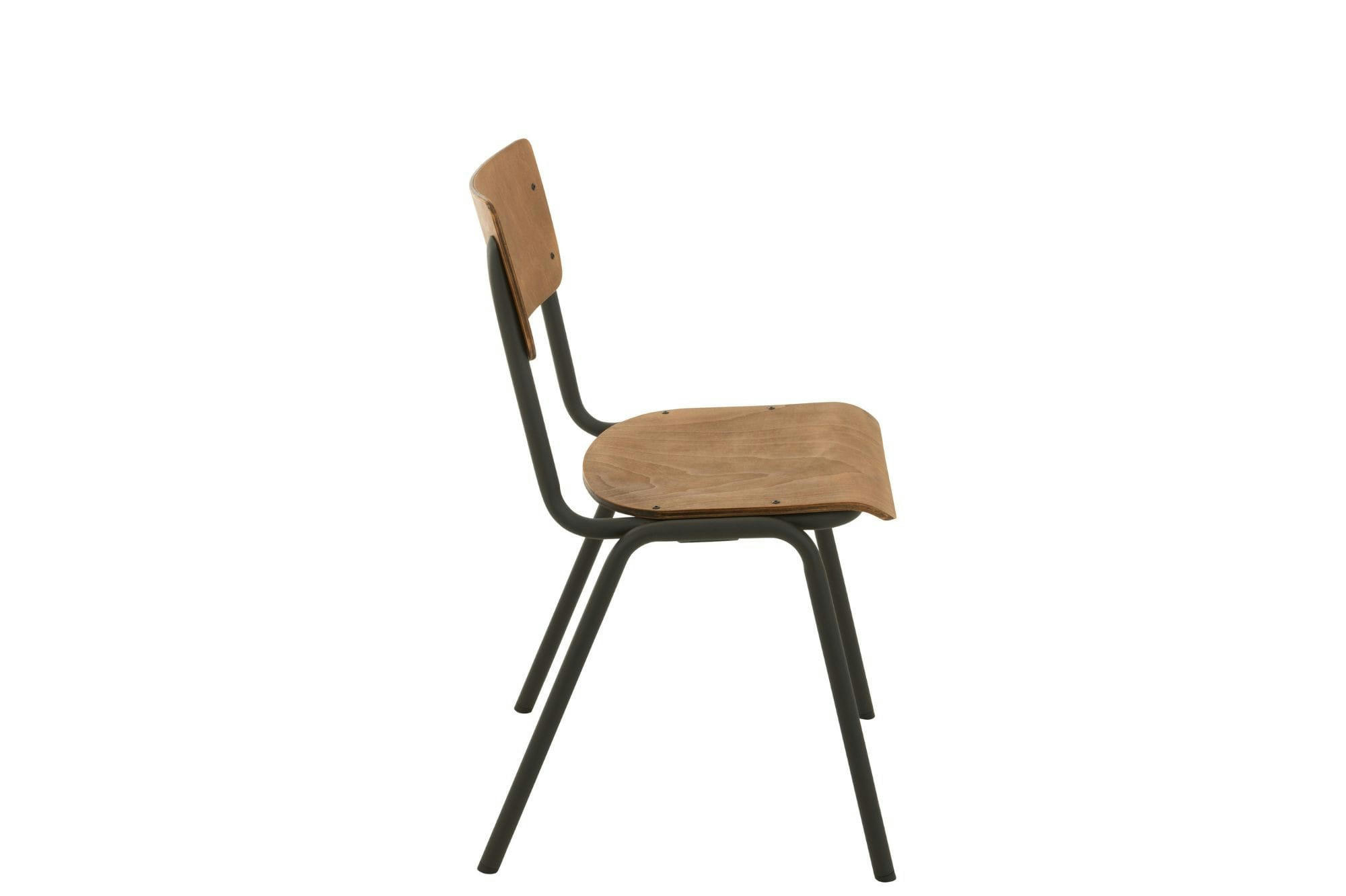CHARLEMAGNE - Lot de 2 chaise en bois et métal
