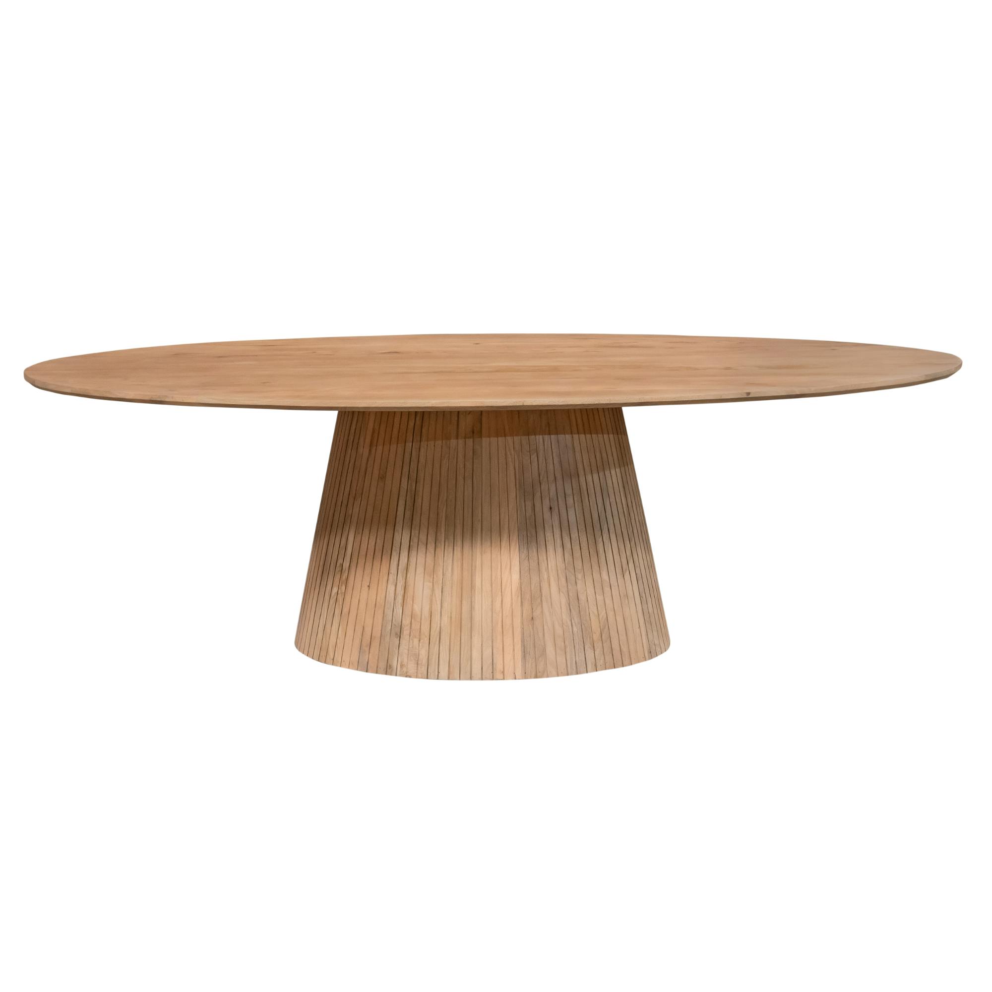 Table ovale bois à pied rainuré 240 cm CALERO
