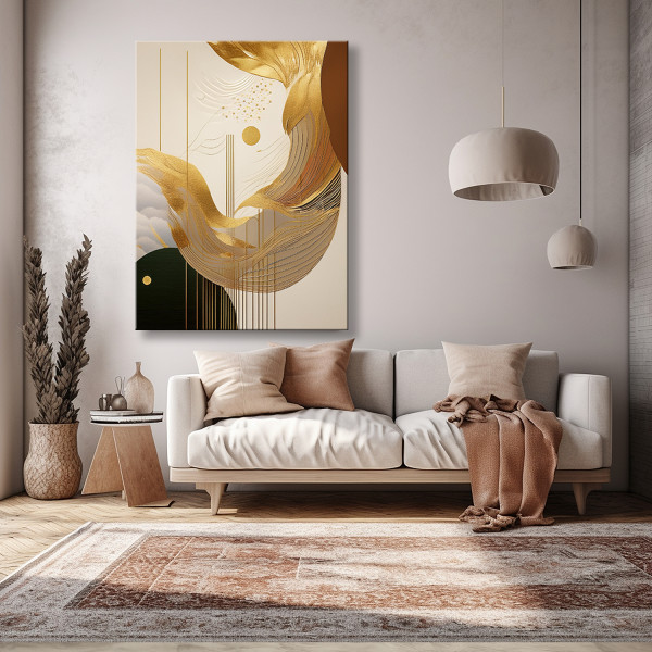 Feeby Obraz na płótnie, Abstrakcja Złoto Glamour 40x60