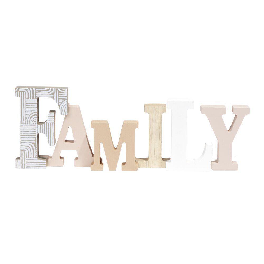 Décoration mot FAMILY en bois L49xH14cm