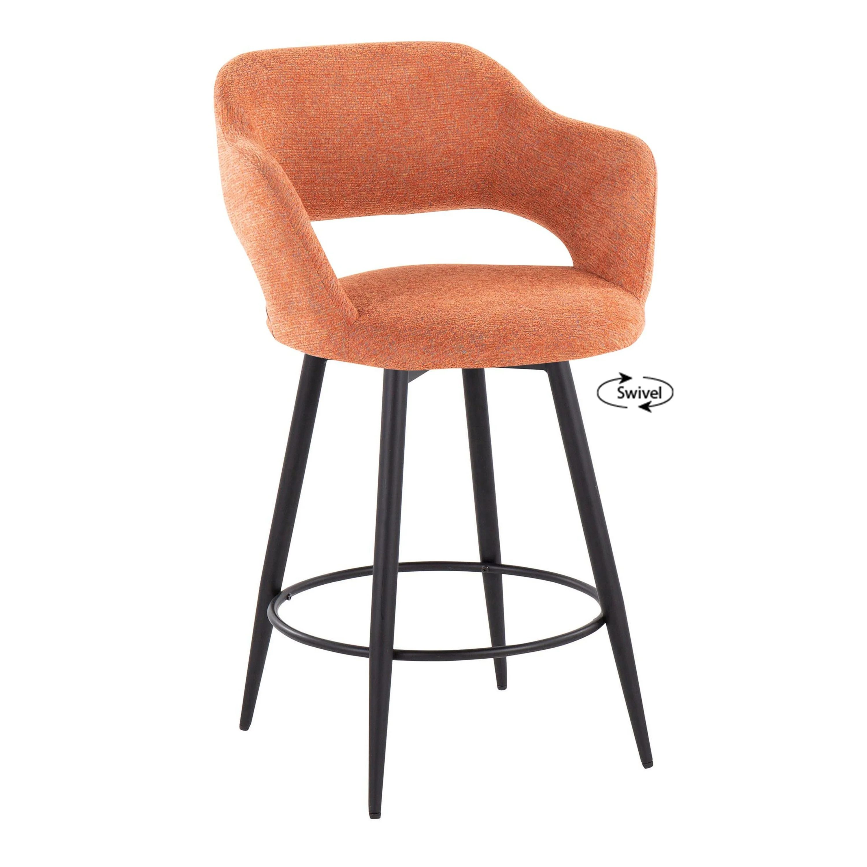 Carson Carrington Vallen 26 Fixed-Height Counter Stool with Tapered Metal Legs (Set of 2)