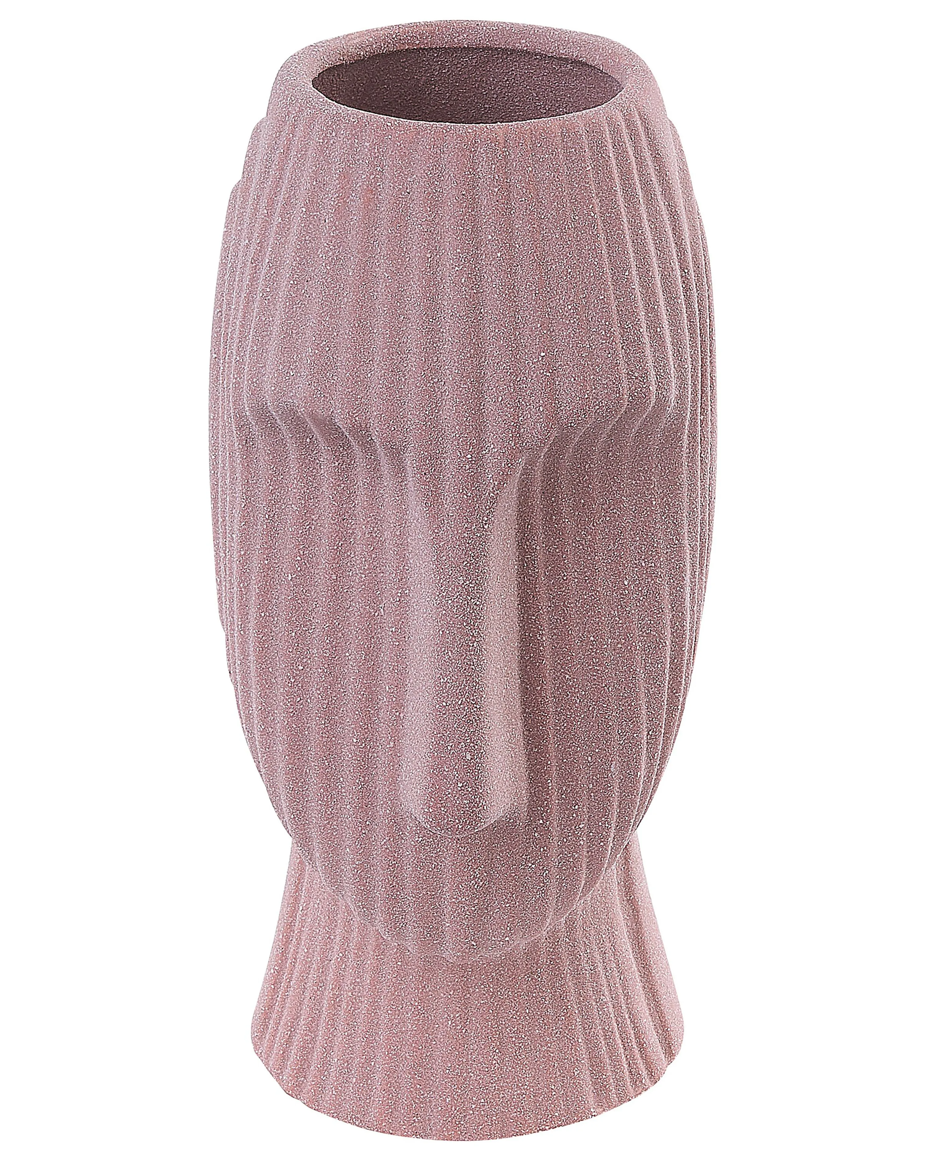 Flower Vase PALLINI Stoneware 24 cm Peach Pink