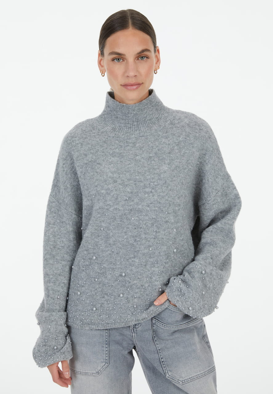 Pullover mit Perlen-Applikation