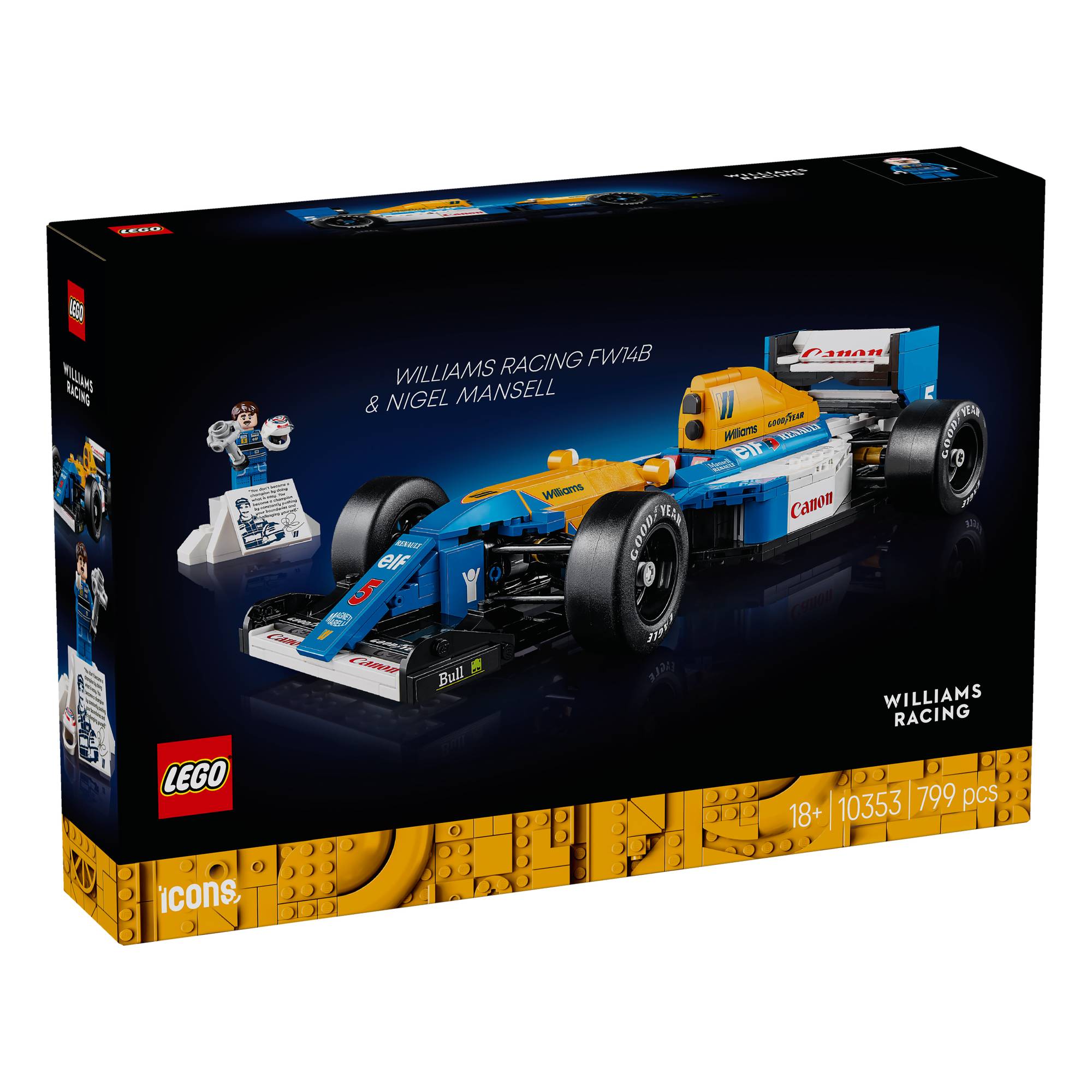 LEGO Icons Williams Racing FW14B and Nigel Mansell