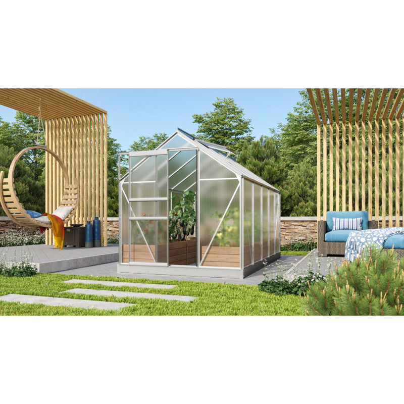 Serre en polycarbonate Venus aluminium anodisé 6,2 m² VITAVIA