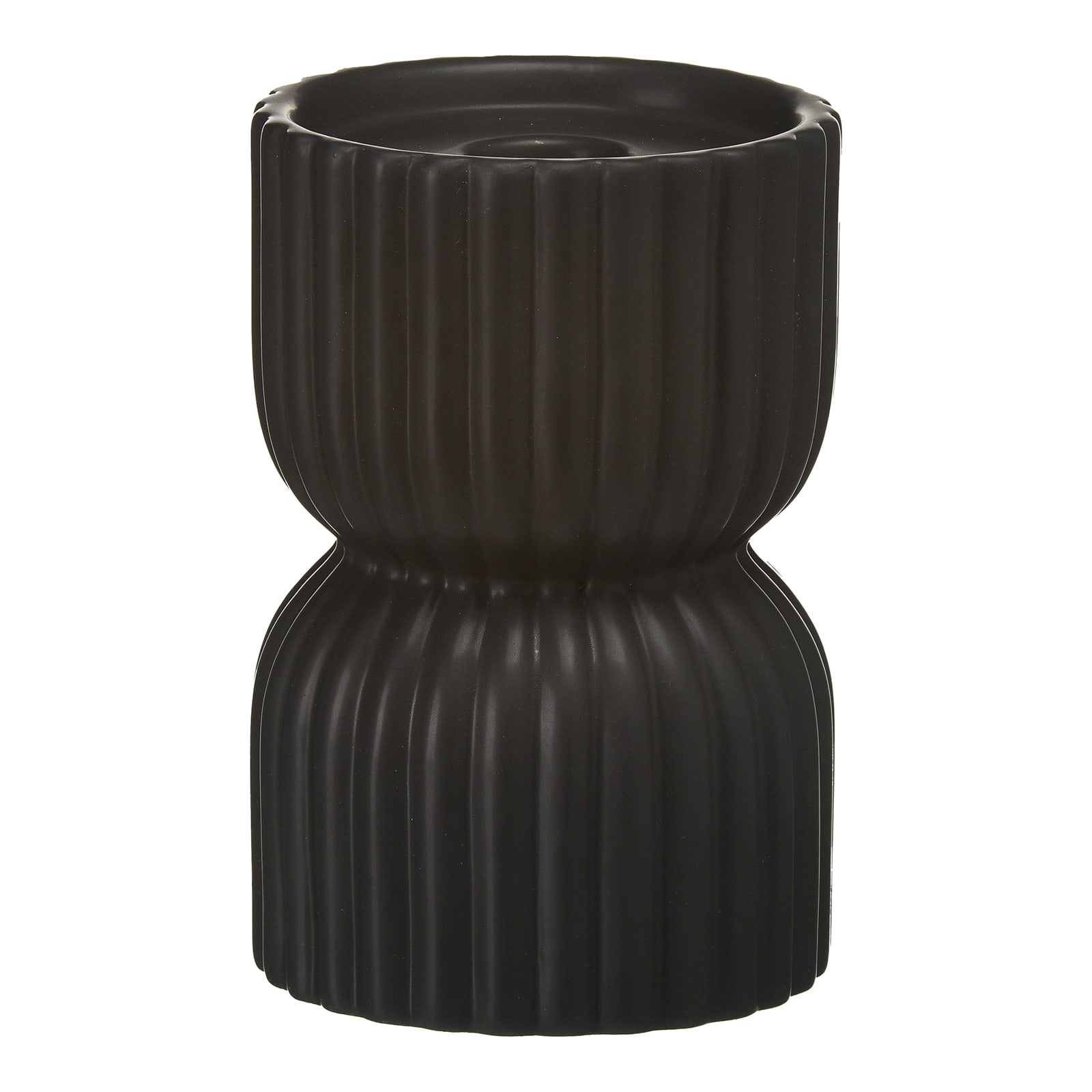 Kerzenhalter Rills Schwarz, ⌀ 11 cm, H 150 mm