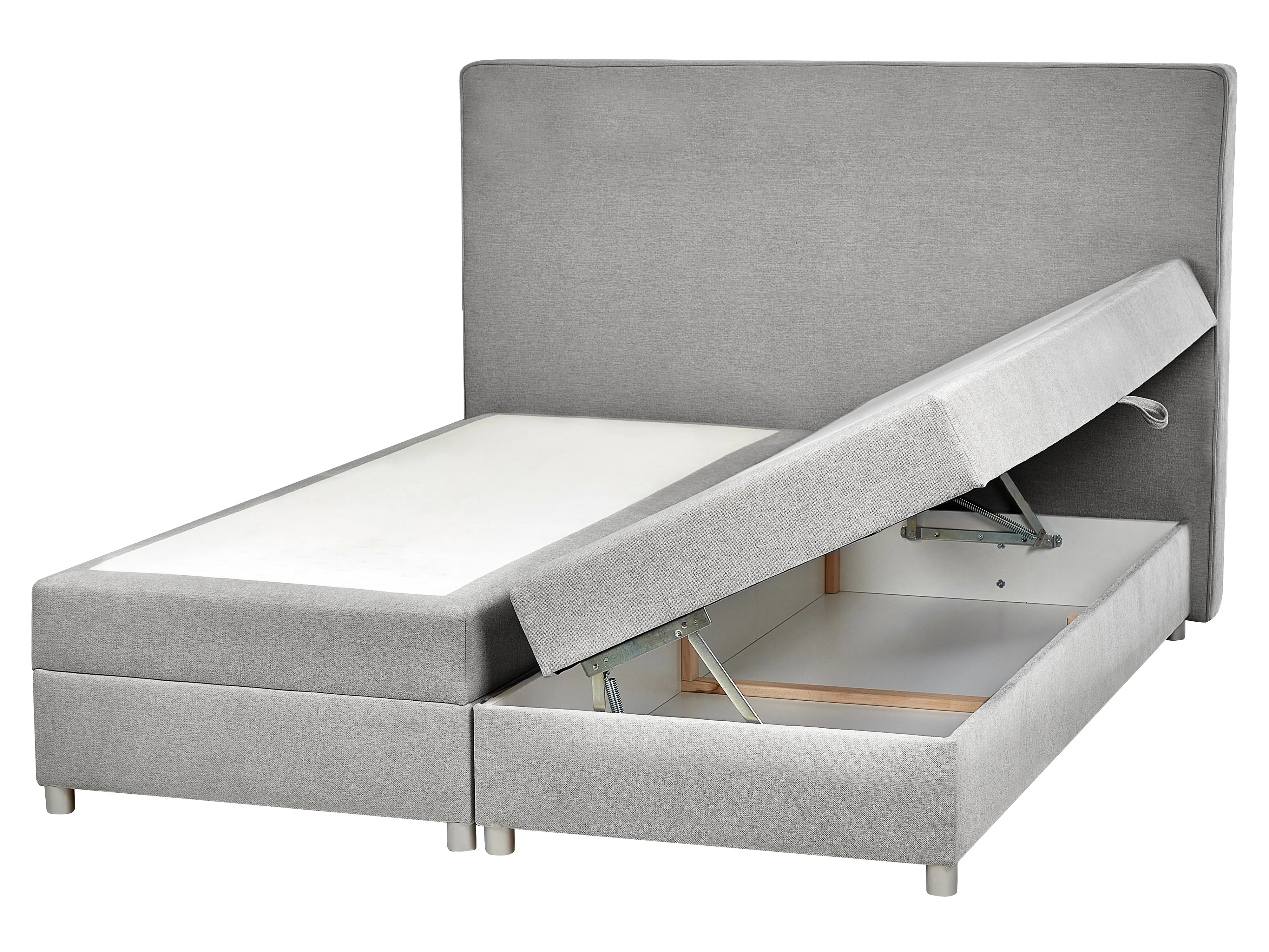 Divan Bed with Storage Fabric MINISTER 160 x 200 cm (EU King Size) Light Grey