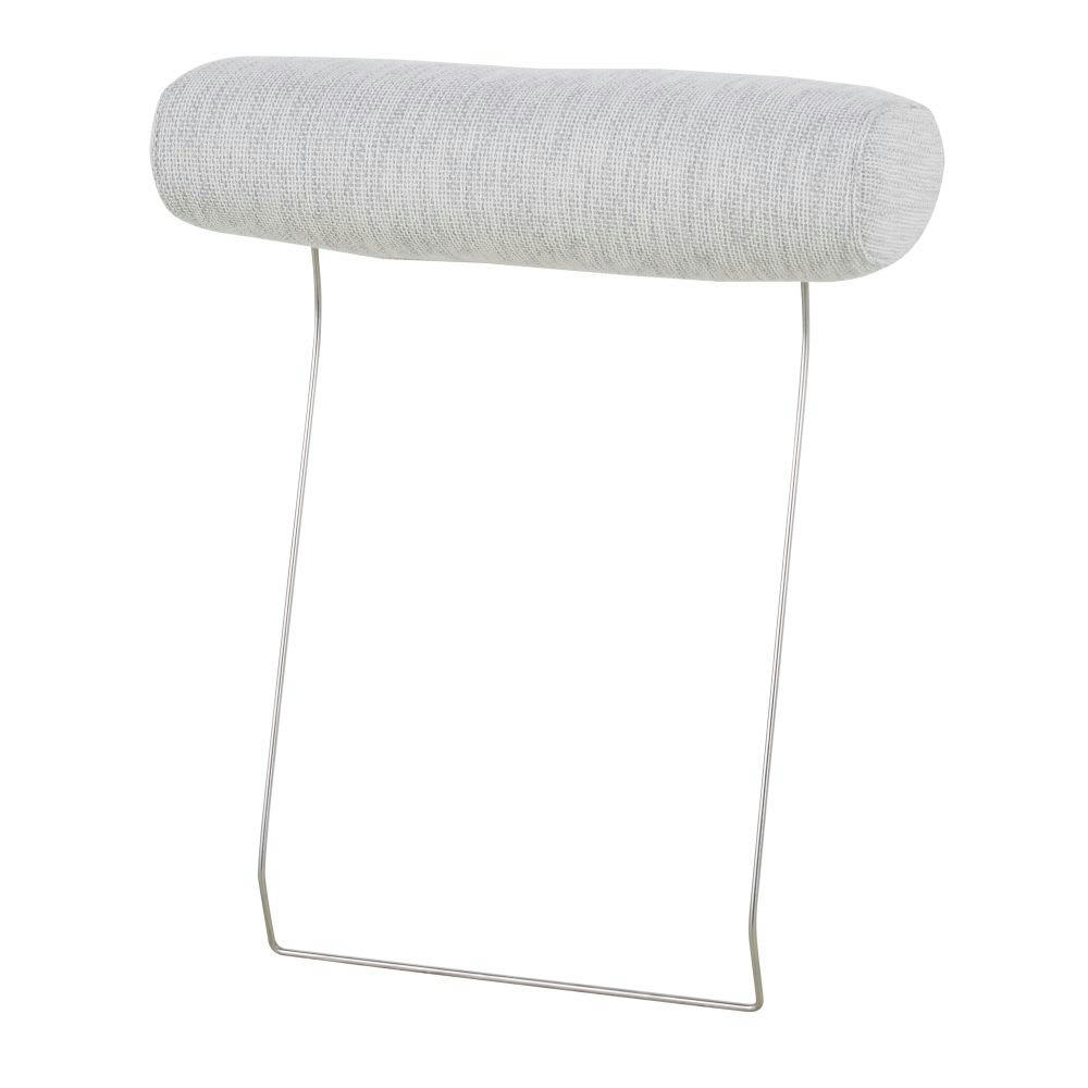 Terence - Têtière pour canapé modulable en textile recyclé gris clair chiné
