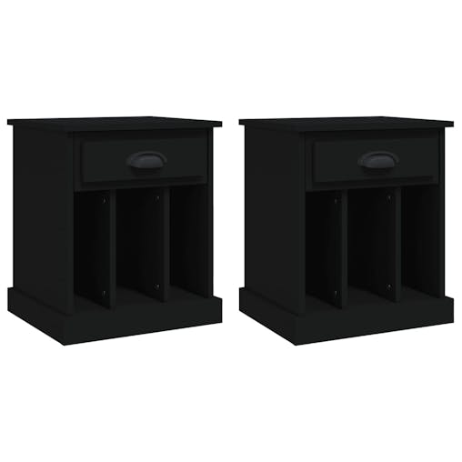 NNEVL Bedside Cabinets 2 pcs Black 43x36x50 cm