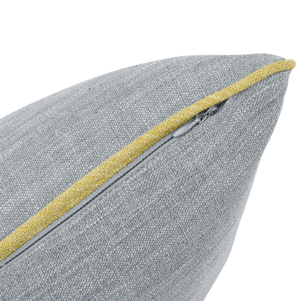 CALIE - Housse de coussin gris et ocre 40x40