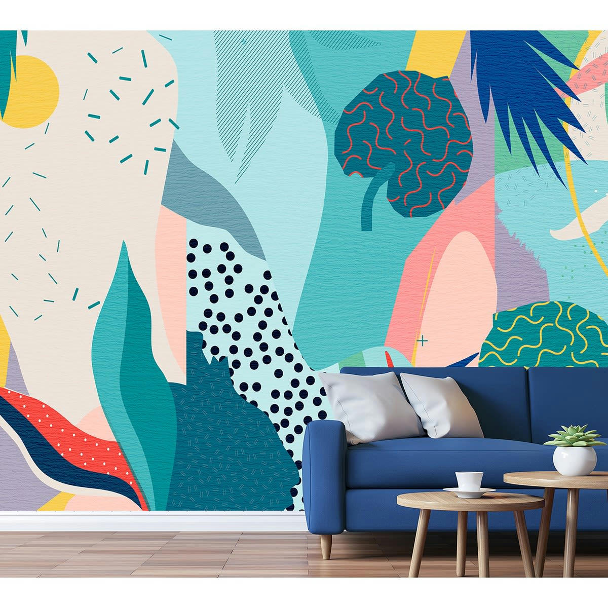 ABSTRACT JUNGLE - Papier peint panoramique en Papier Multicolore  384x260