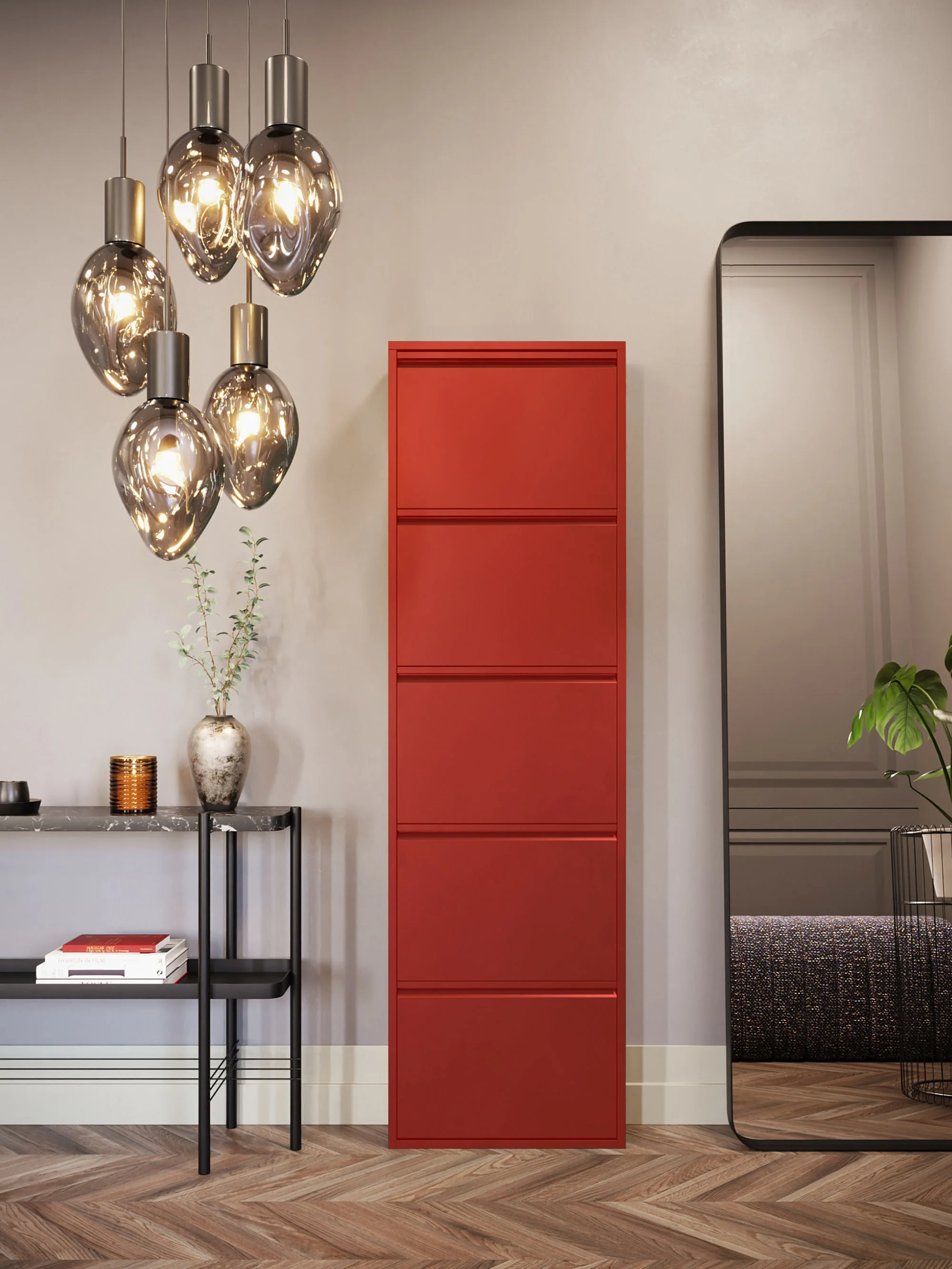 Wand-Schuhschrank Caruso mit Klappfächern