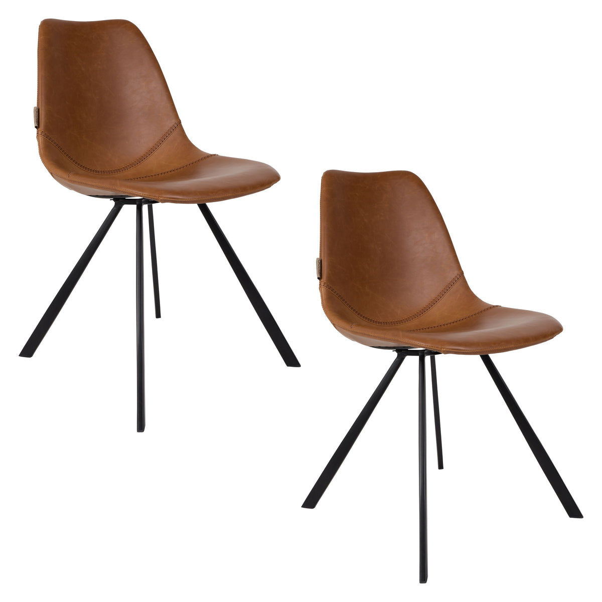 Housecraft living Franky Eetkamerstoelen Zwart FR - Set van 2