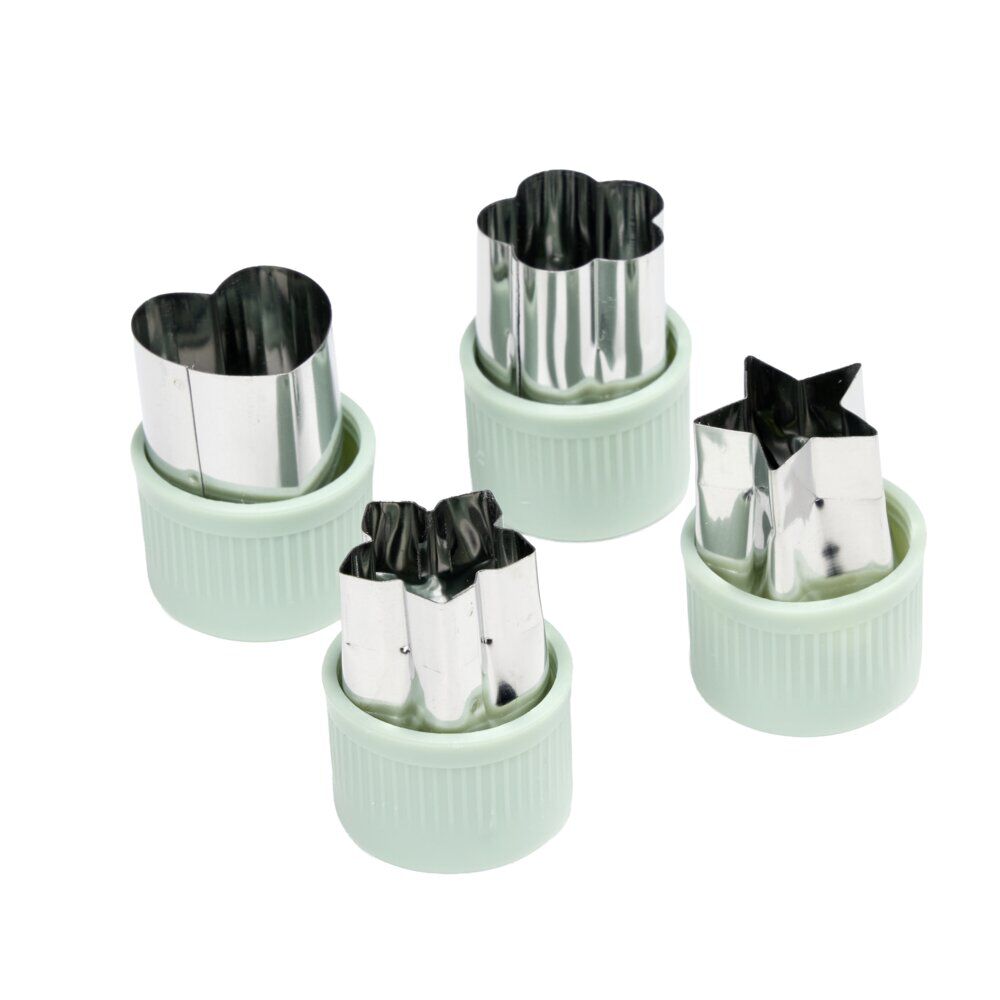 Emporte-pièce coupe-fruit x4 inox et plastique vert