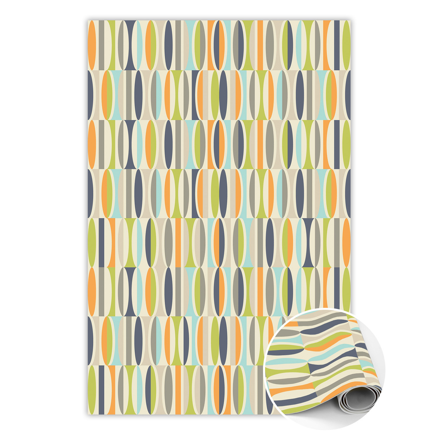 Modny winylowy dywan Geometryczne owale 60 x 90 cm