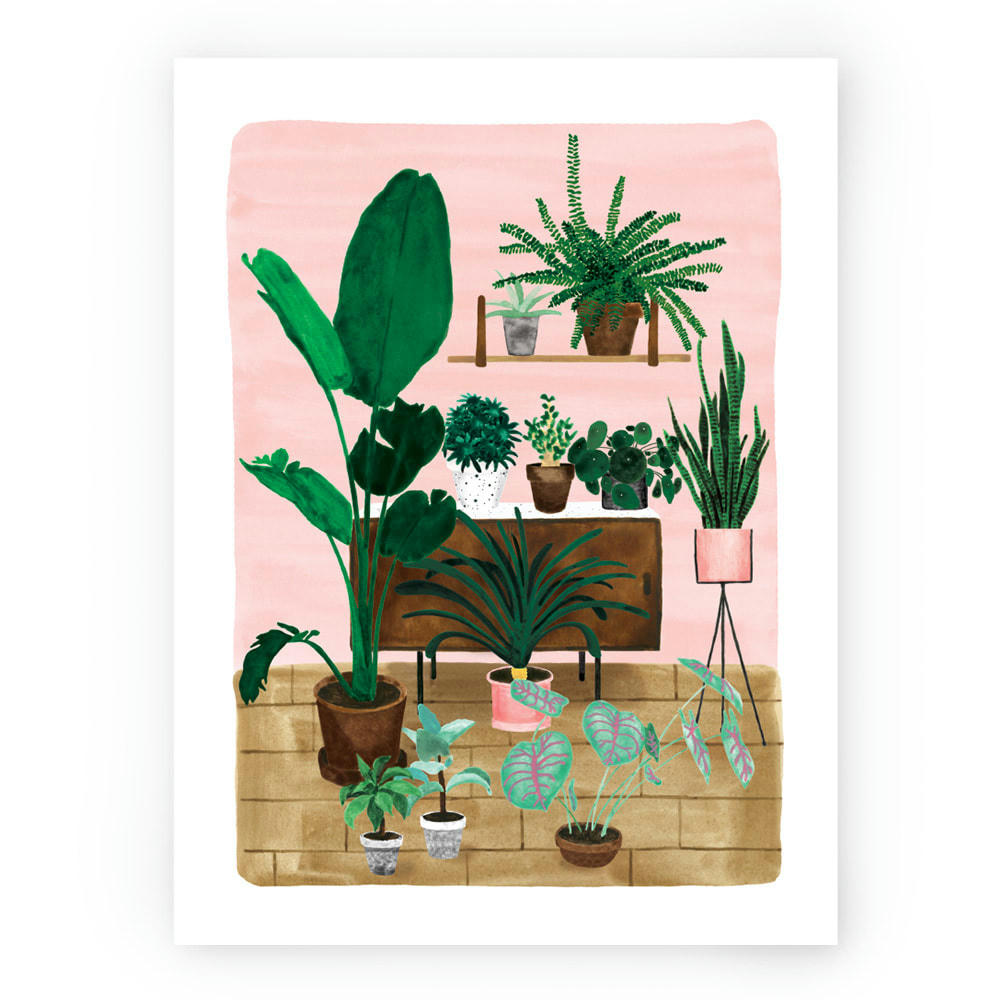 - Affiche illustrée motif Salon 30x40 cm