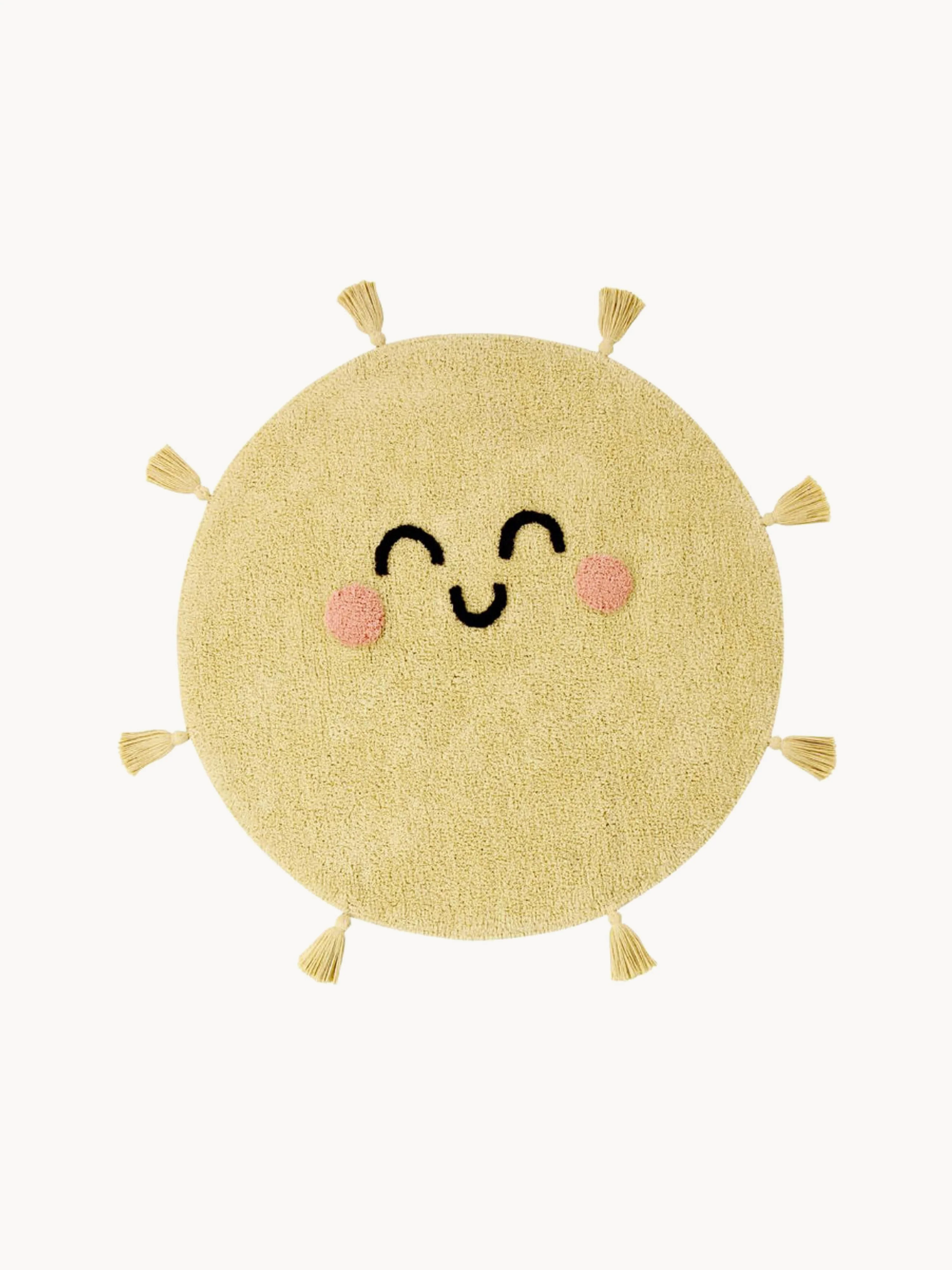 Waschbarer Kinderteppich You're My Sunshine mit Quasten, handgefertigt