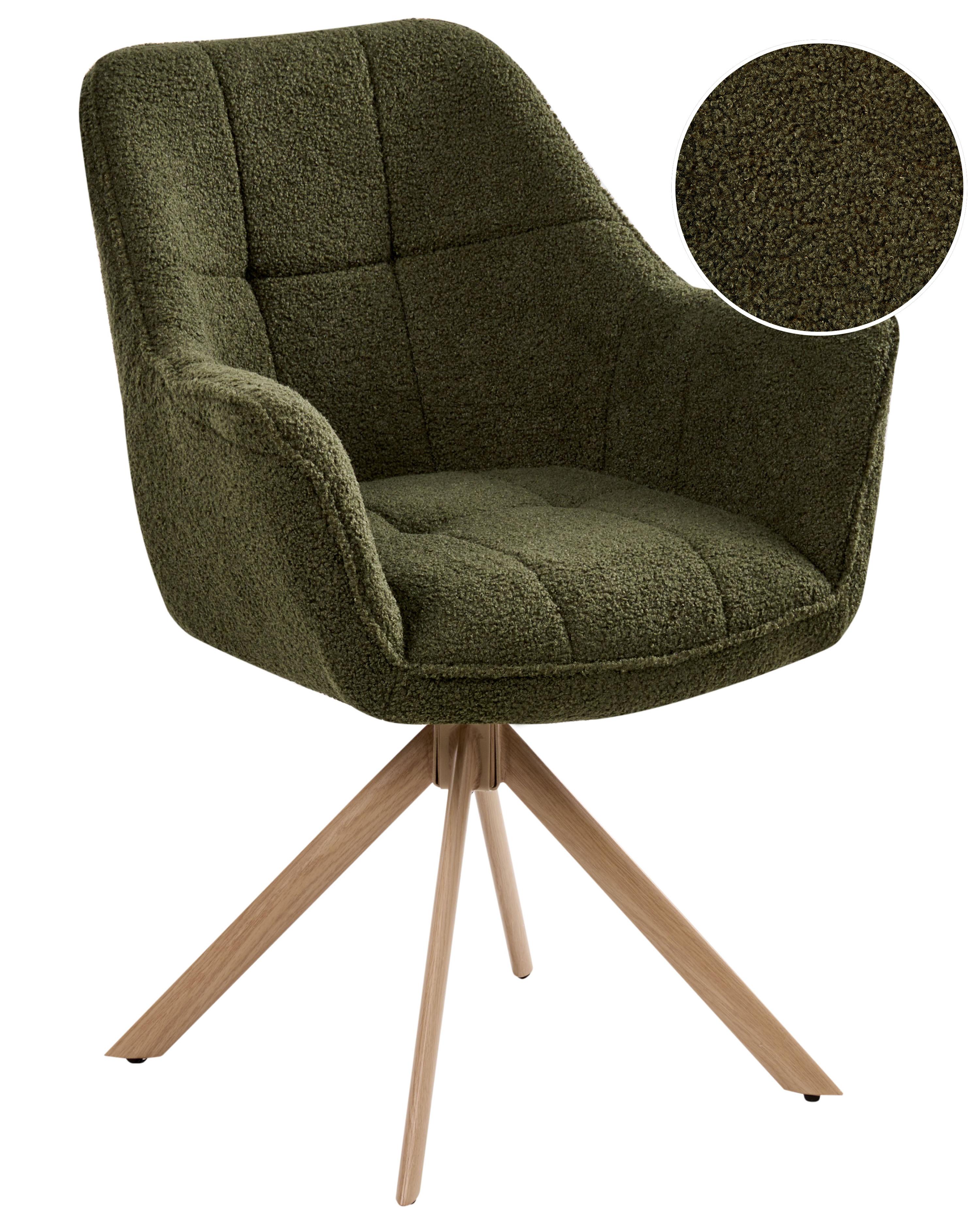 Dining Chair Swivel HAYDEN Boucle Green