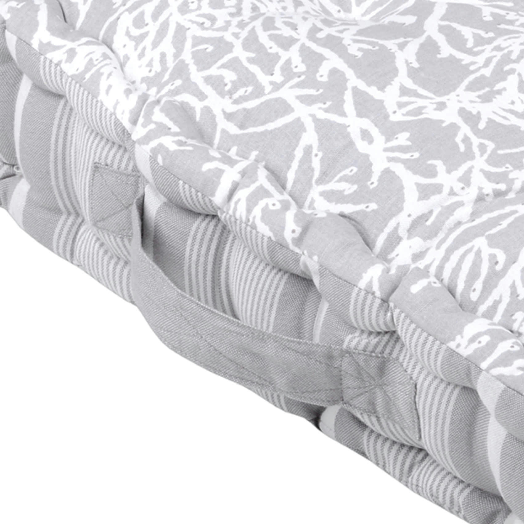 CORAIL - Coussin de sol à motifs de corail coton perle 45x45cm