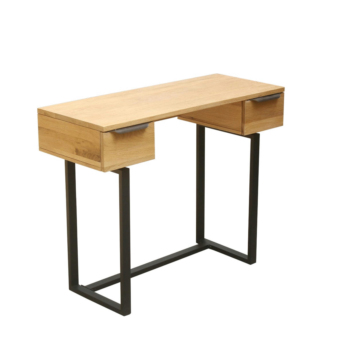 BOSTON - Bureau console en chêne et métal