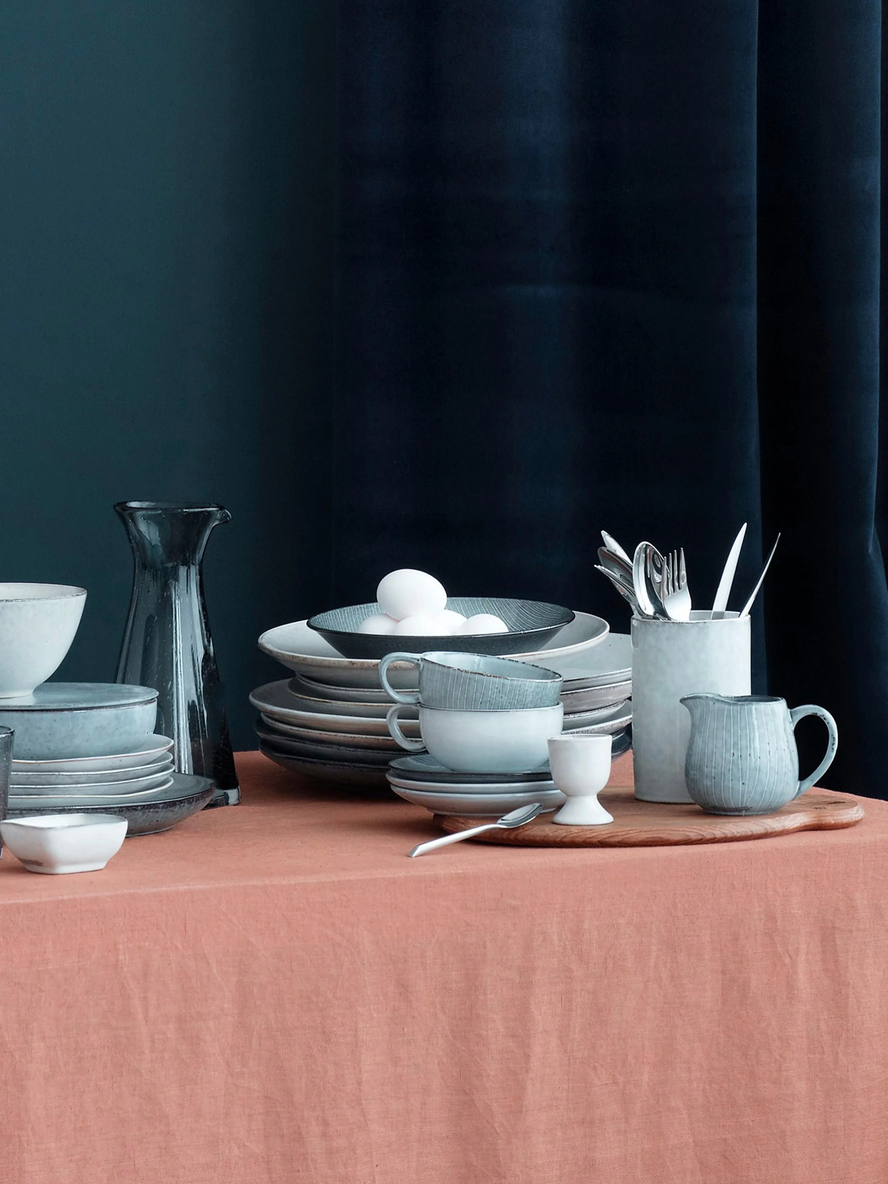 Handgemachte Teetasse Nordic Sea mit Untertasse