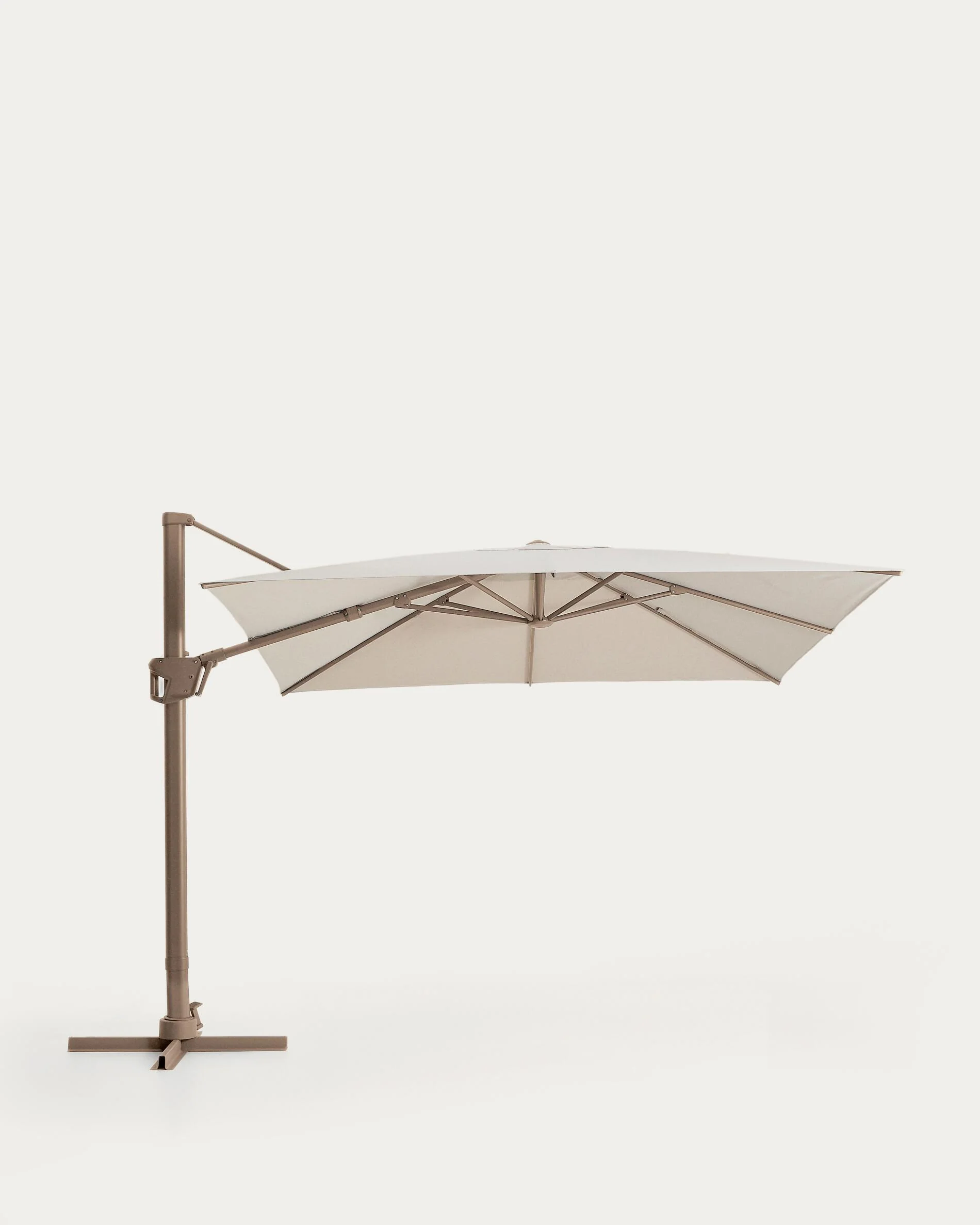 Noli beige cantilever parasol with taupe aluminium structure 300 x 300cm