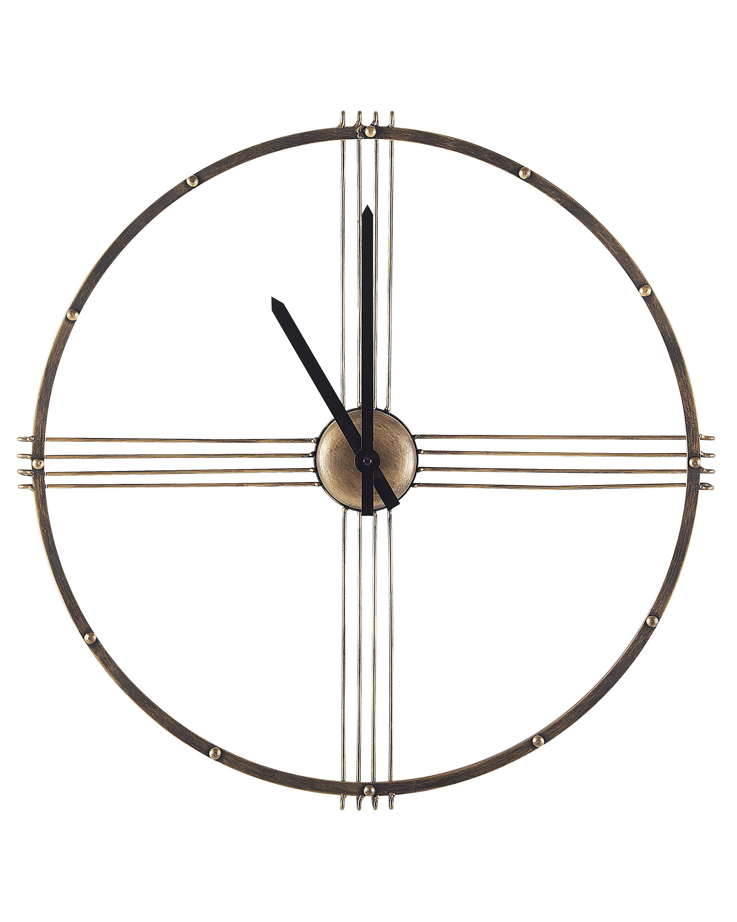 Zegar ścienny żelazny bez cyfr64 cm złoty