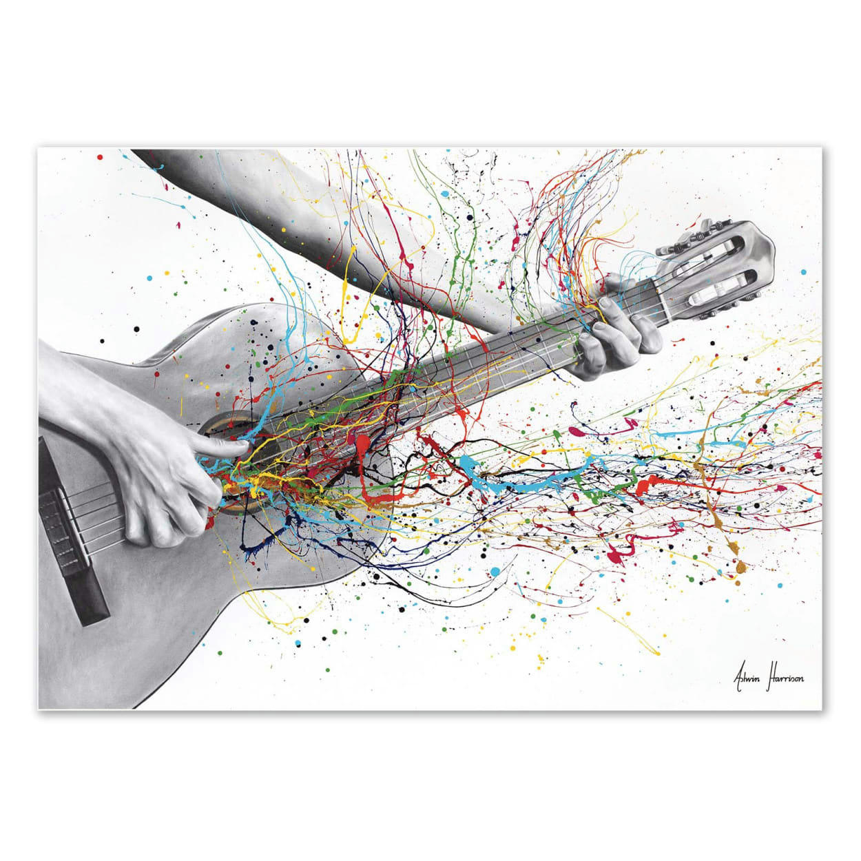 ASHVIN HARRISON - ACOUSTIC GUITAR SOLO - ASHVIN HARRISON - Affiche d'art 50 x 70 cm