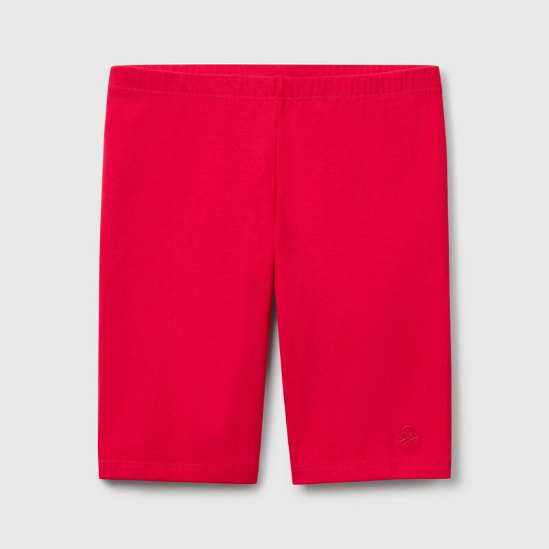 Short leggings in stretch cotton
