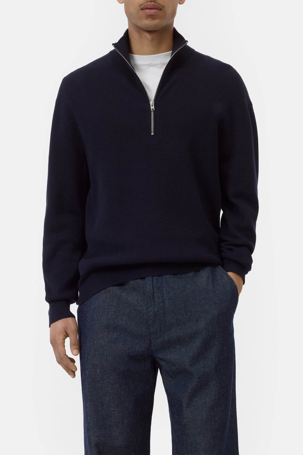 Half-Zip-Pullover aus Baumwolle