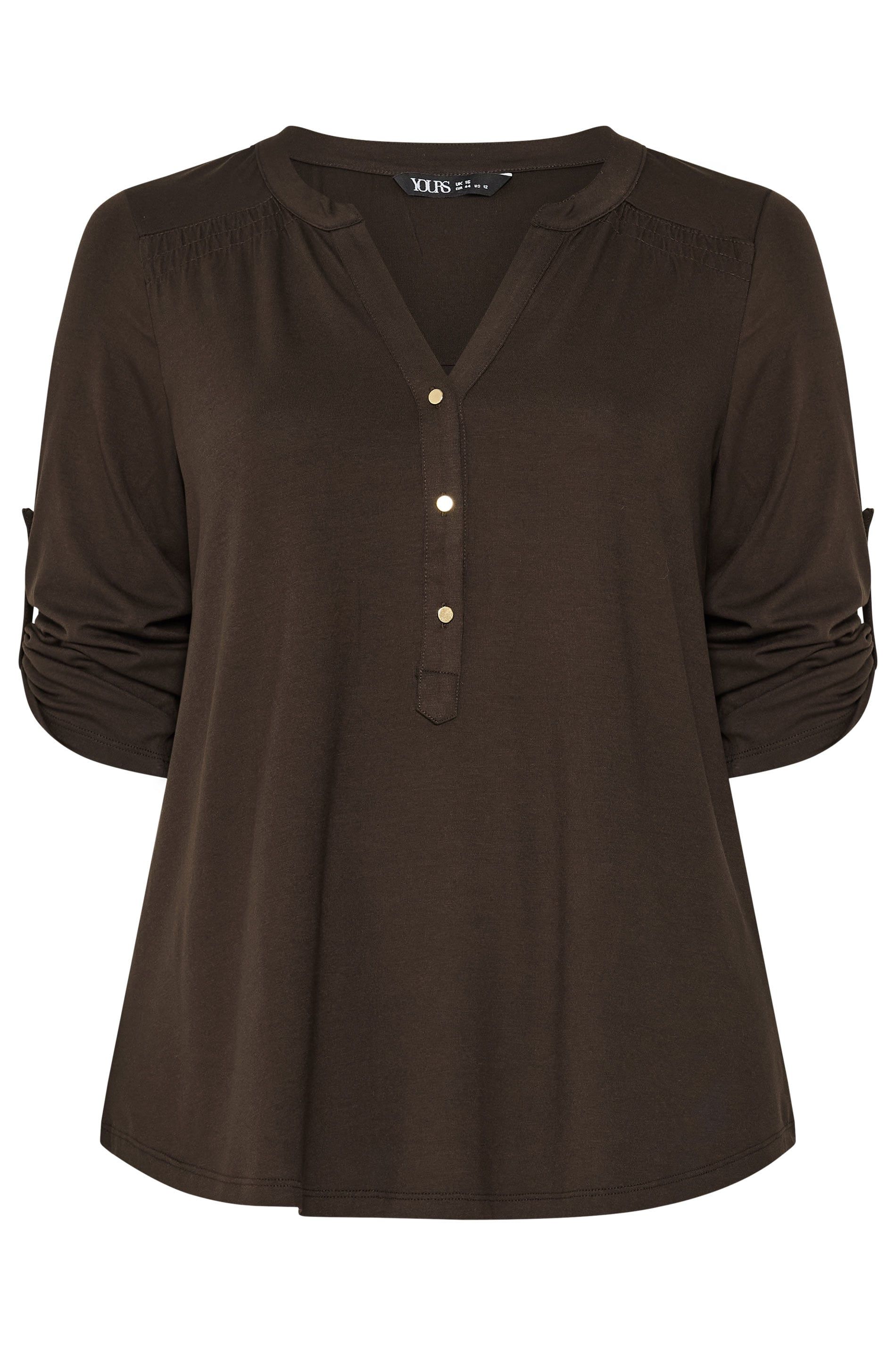 Yours Notch Neck Placket Top