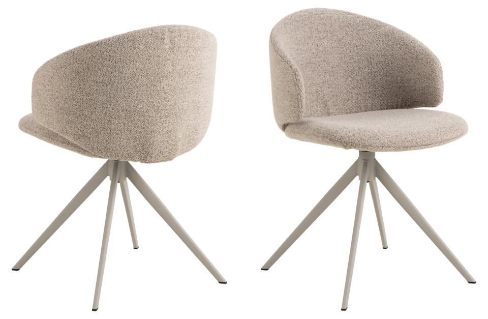 Rebellenclub Eetkamerstoel Malawi - Beige met beige frame
