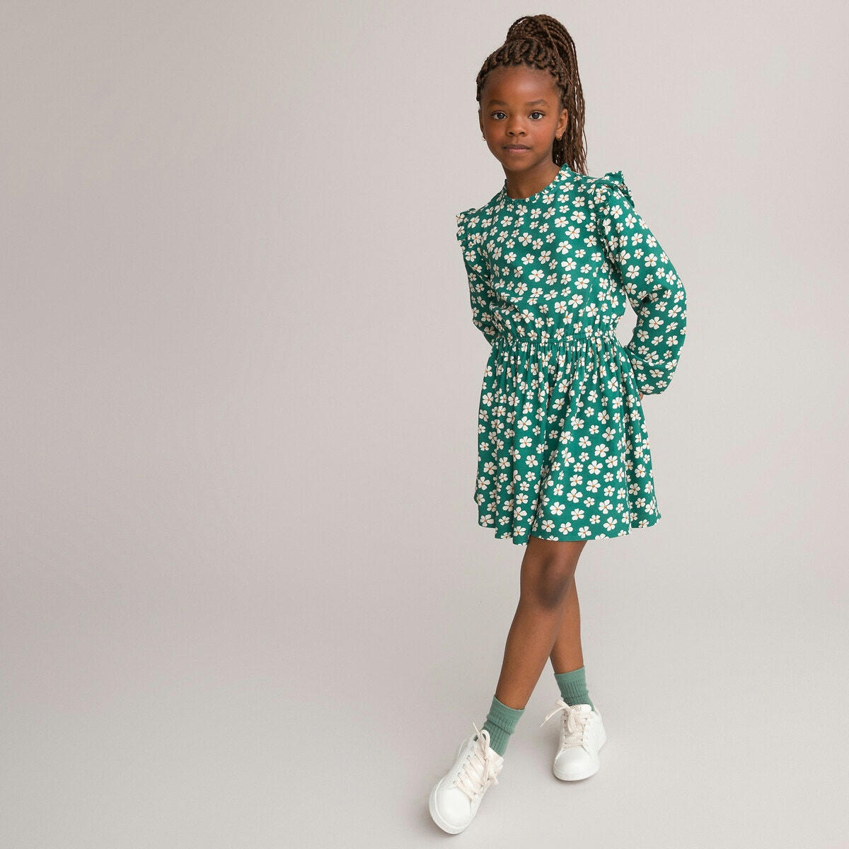Robe manches longues imprimé fleurs