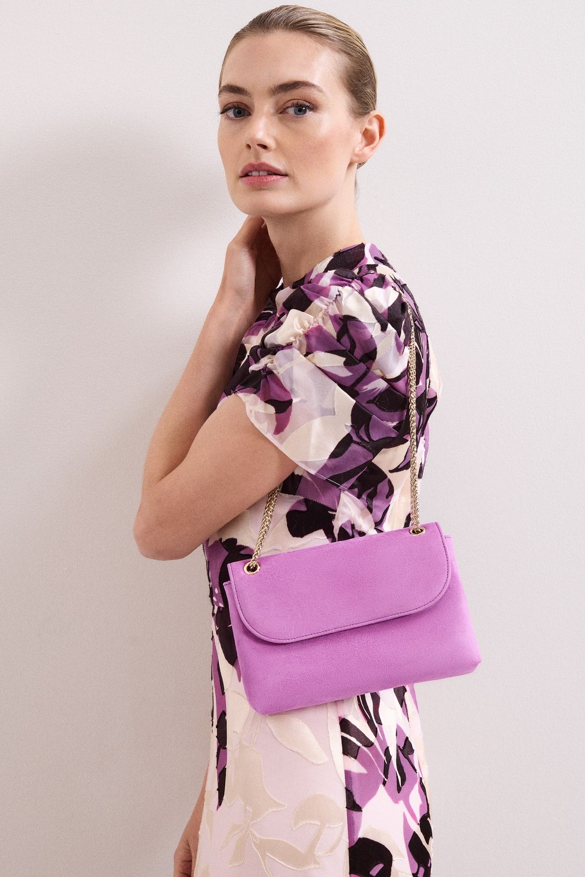Phase Eight Suede Clutch Bag